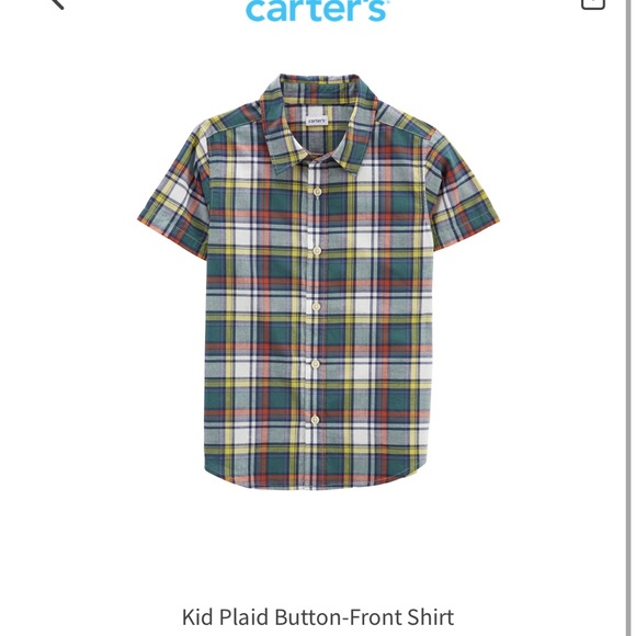 Carter’s poplin button down plaid shirt - Picture 6 of 6